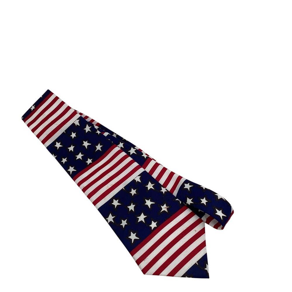 Carter & Holmes American Flag‎ Patriotic Stars and Stripes Red White Blue Tie